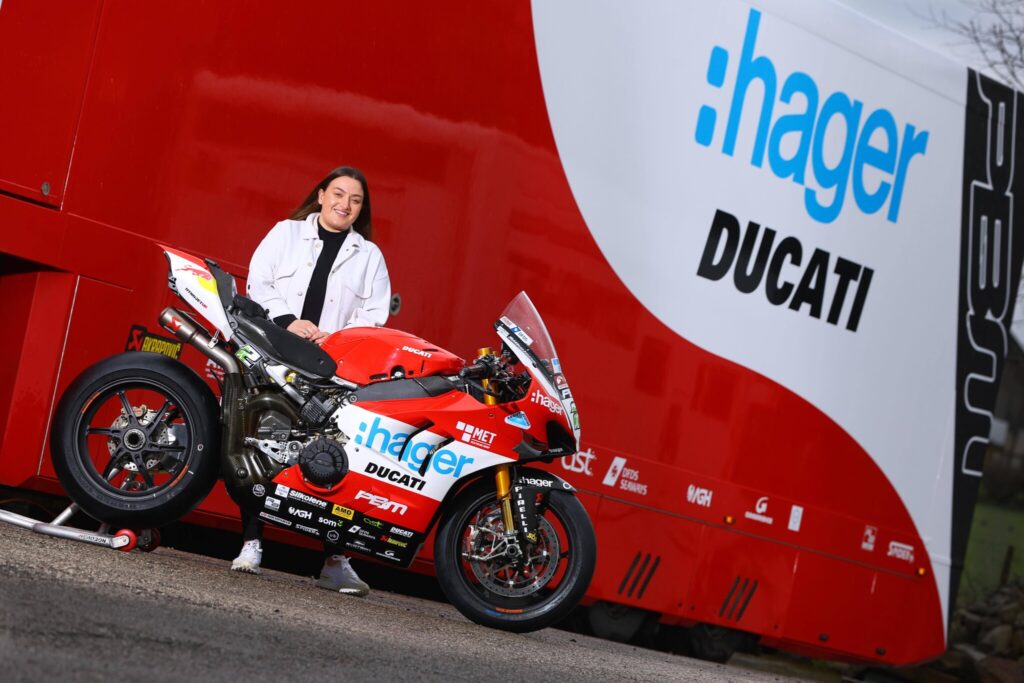 The 2024 Hager PBM Ducati livery with Team Owner Jordan Bird